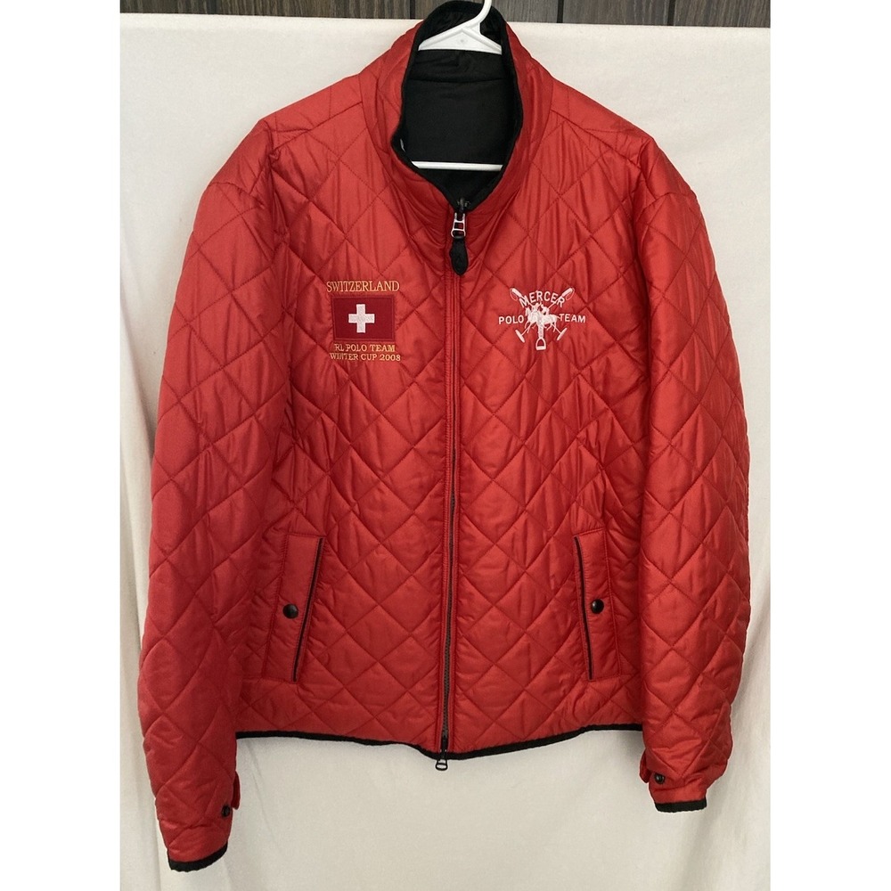 RALPH LAUREN Reversible Quilted Equestrian Switzerland Polo Winter Cup Jacket L?